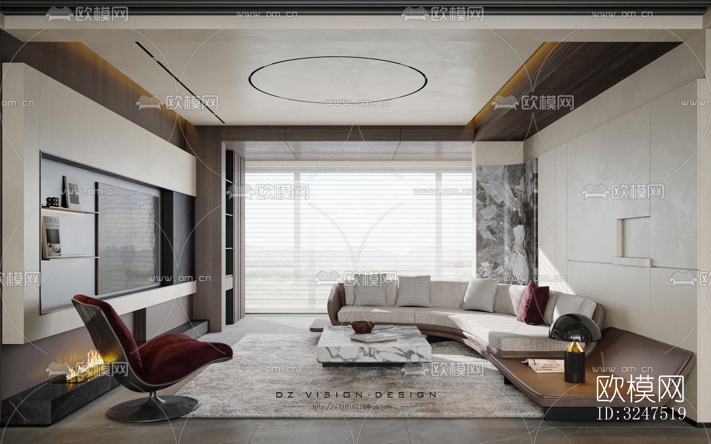 现代客餐厅效果图下载（渲染图6）