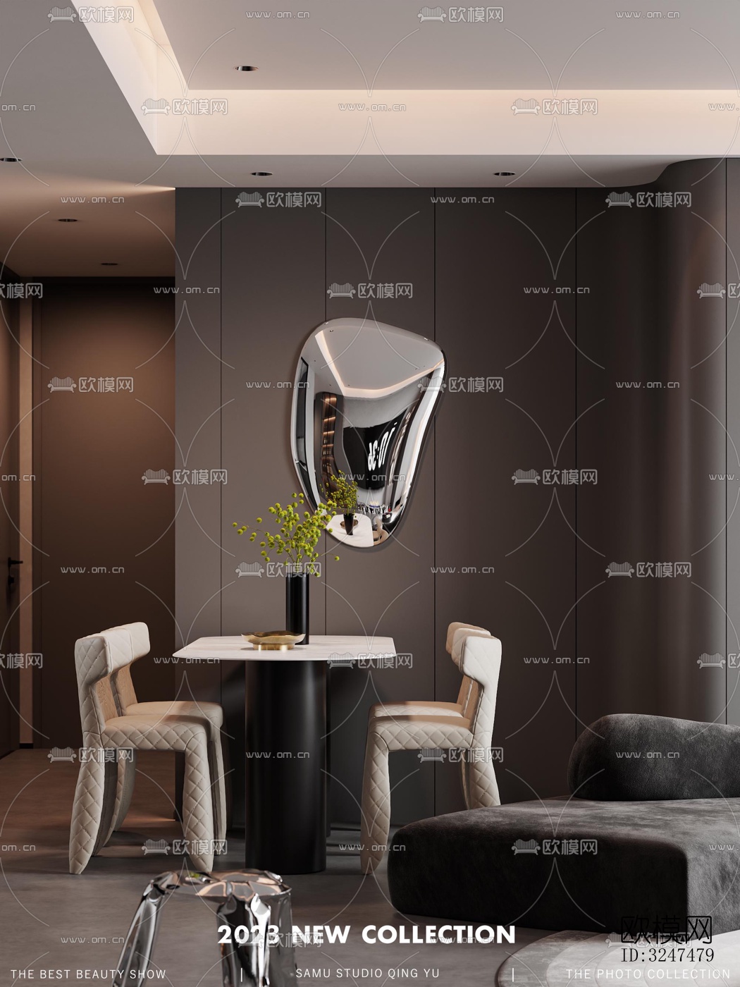 现代客餐厅效果图下载（渲染图13）