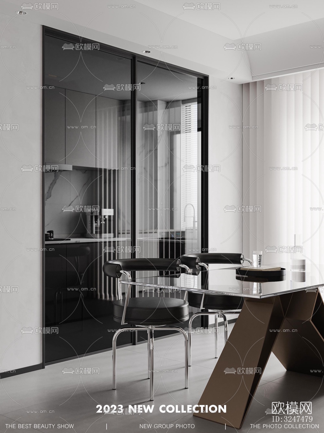 现代客餐厅效果图下载（渲染图6）