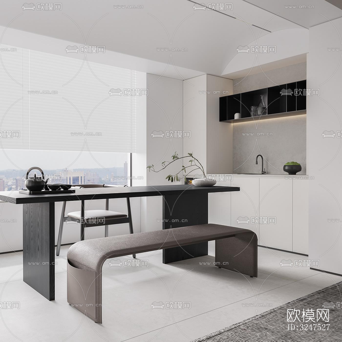 现代客餐厅效果图下载（渲染图7）