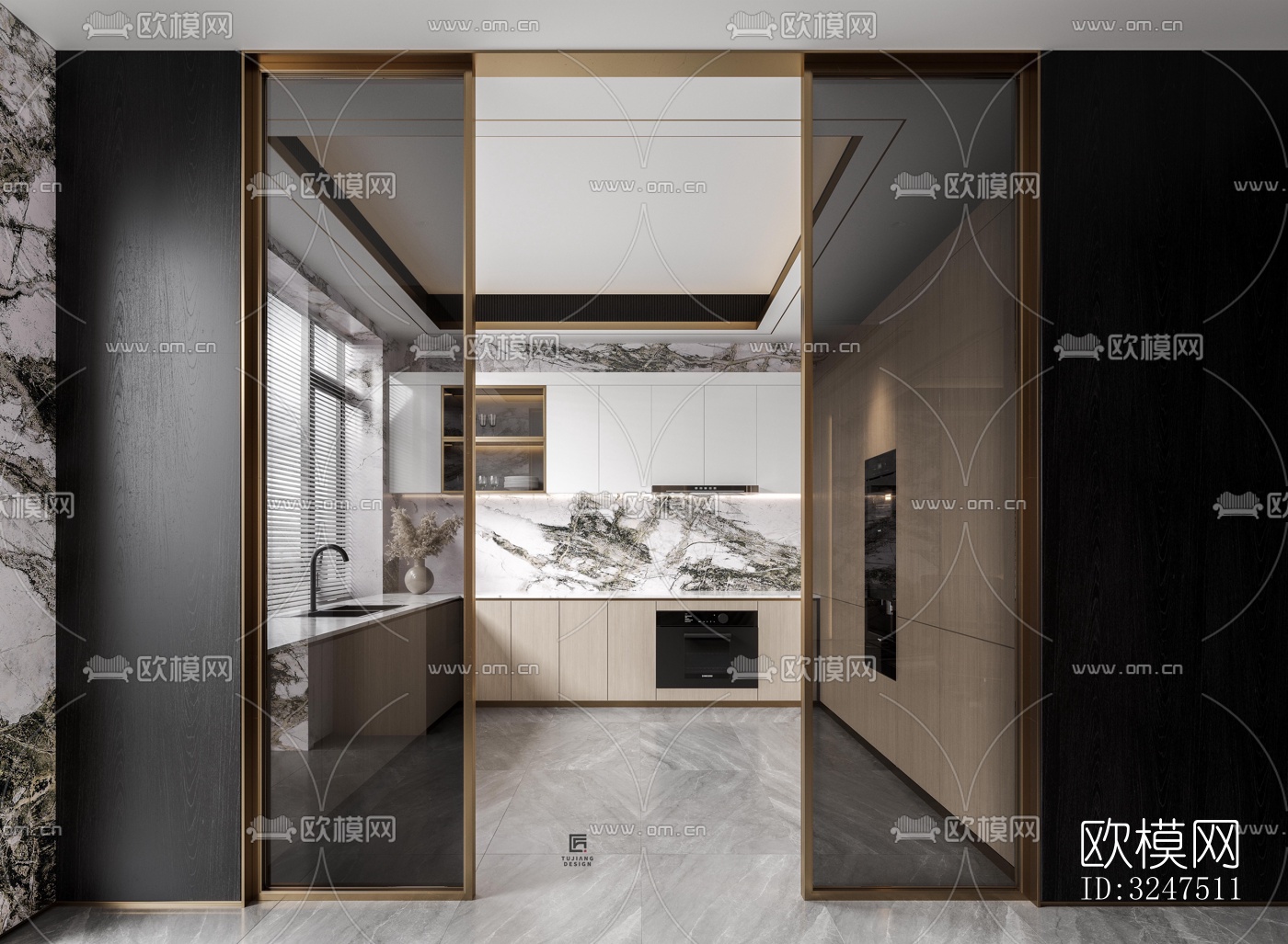 现代客餐厅效果图下载（渲染图3）