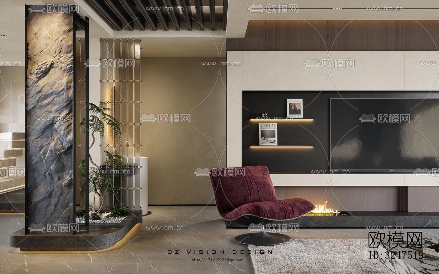 现代客餐厅效果图下载（渲染图9）