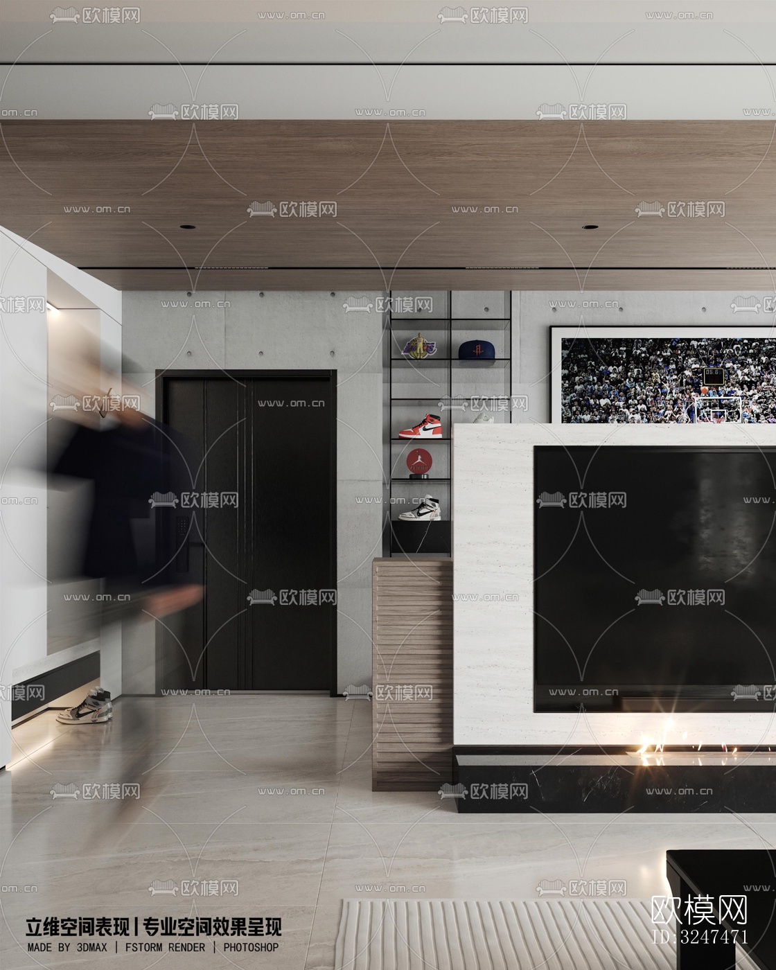 现代客餐厅效果图下载（渲染图6）