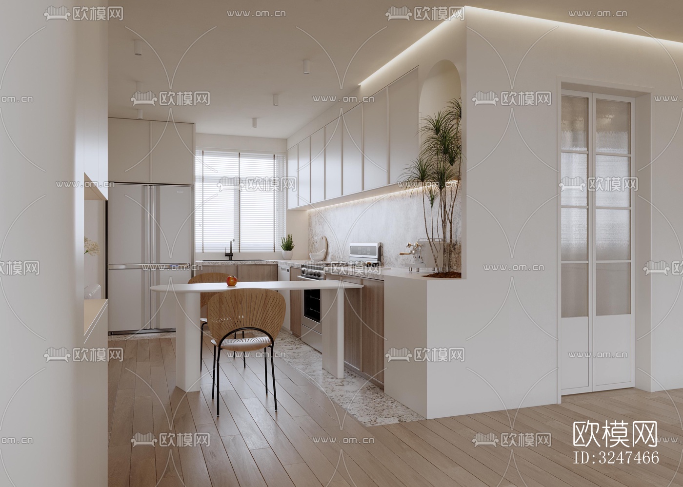 现代客餐厅效果图下载（渲染图5）