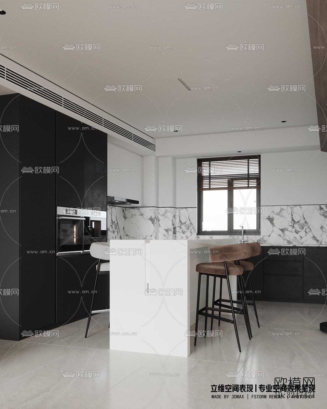 现代客餐厅效果图下载（渲染图5）