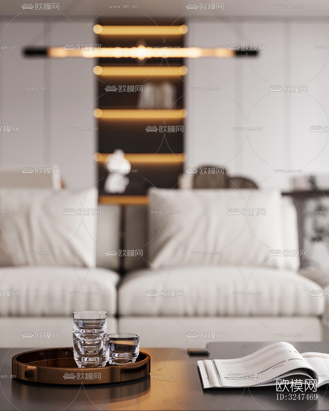 现代客餐厅效果图下载（渲染图10）