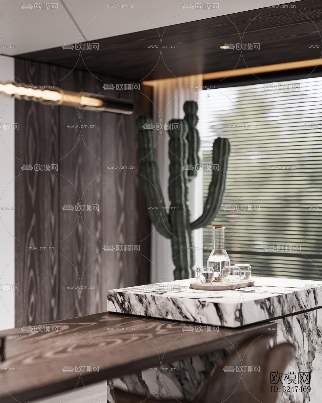 现代客餐厅效果图下载（渲染图12）