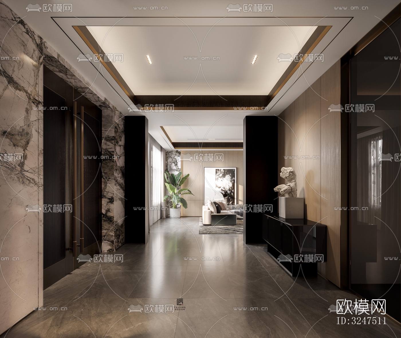 现代客餐厅效果图下载（渲染图7）