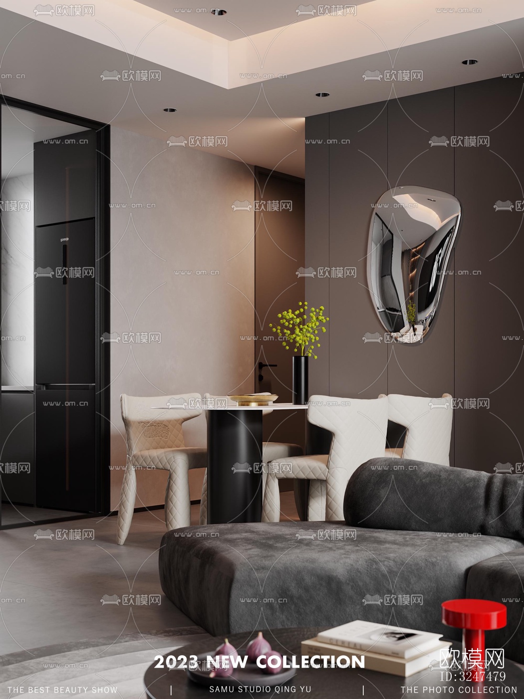 现代客餐厅效果图下载（渲染图12）