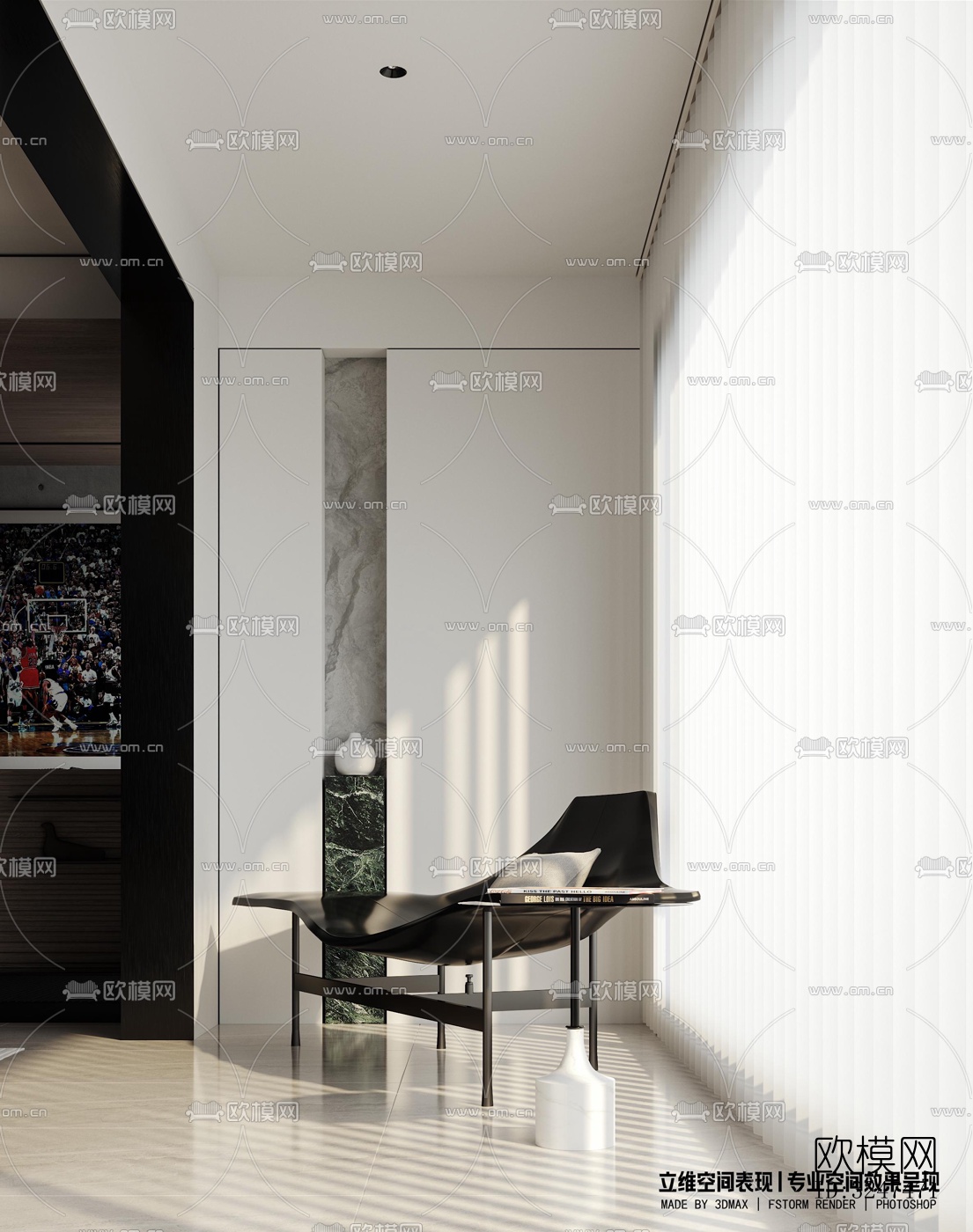 现代客餐厅效果图下载（渲染图1）