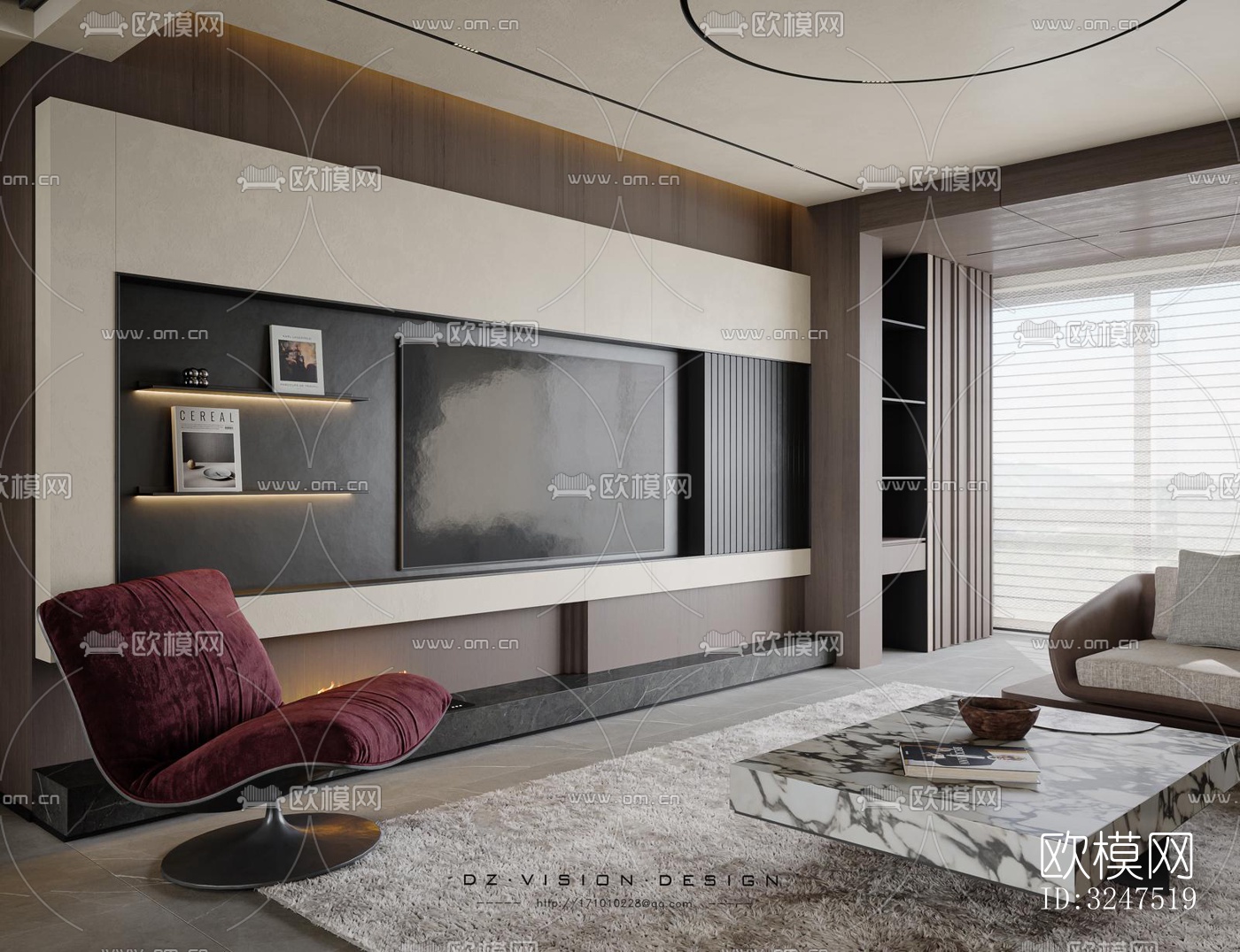 现代客餐厅效果图下载（渲染图5）