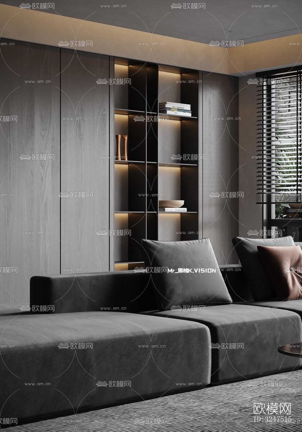 现代客餐厅效果图下载（渲染图5）