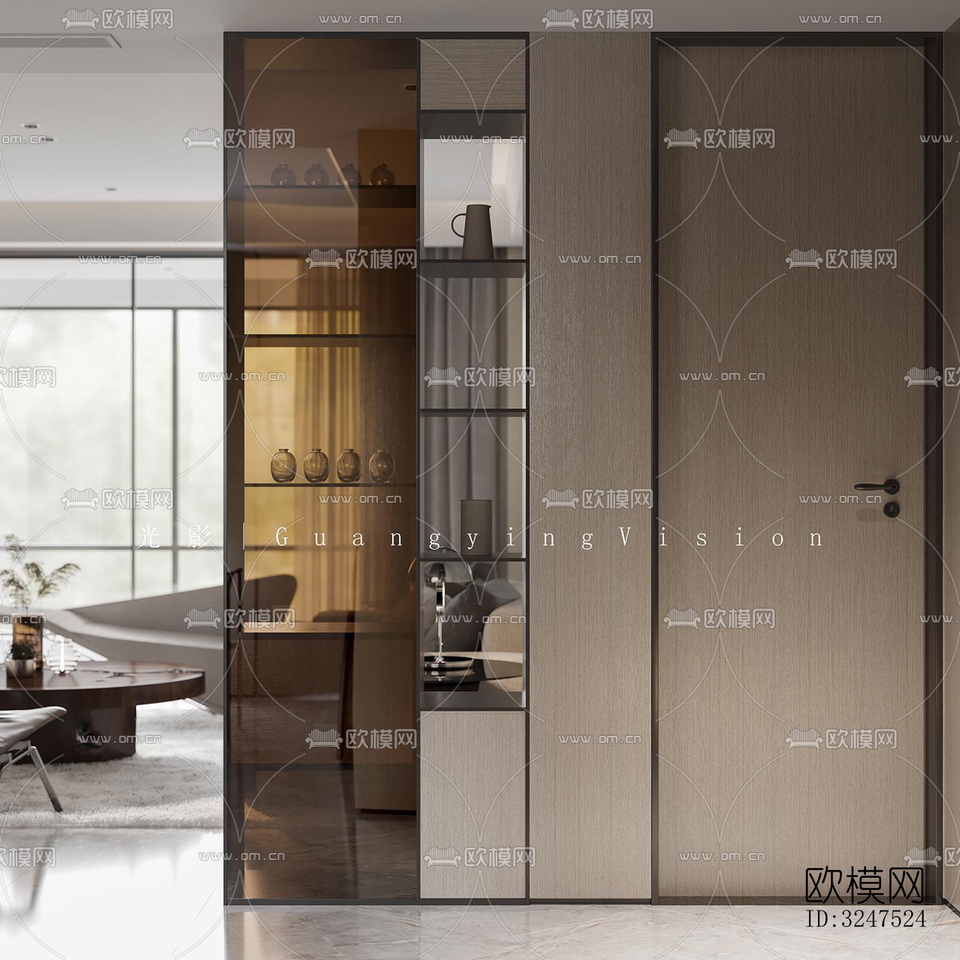 现代客餐厅效果图下载（渲染图2）