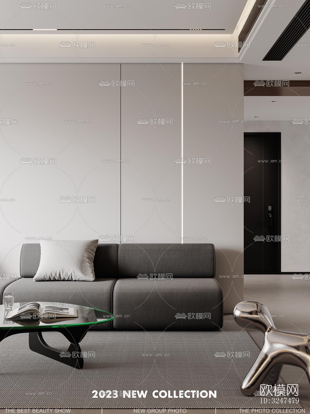 现代客餐厅效果图下载（渲染图9）