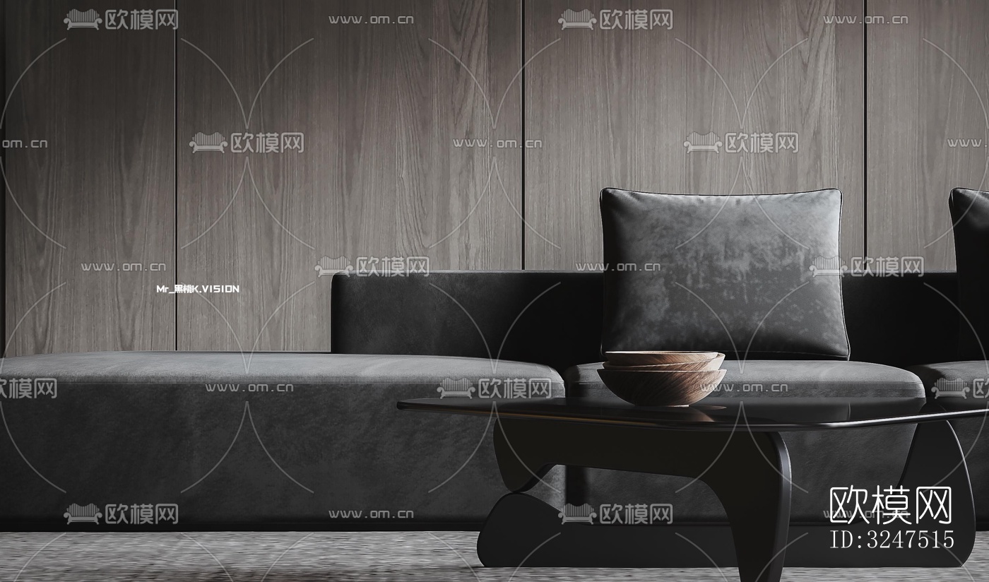 现代客餐厅效果图下载（渲染图9）