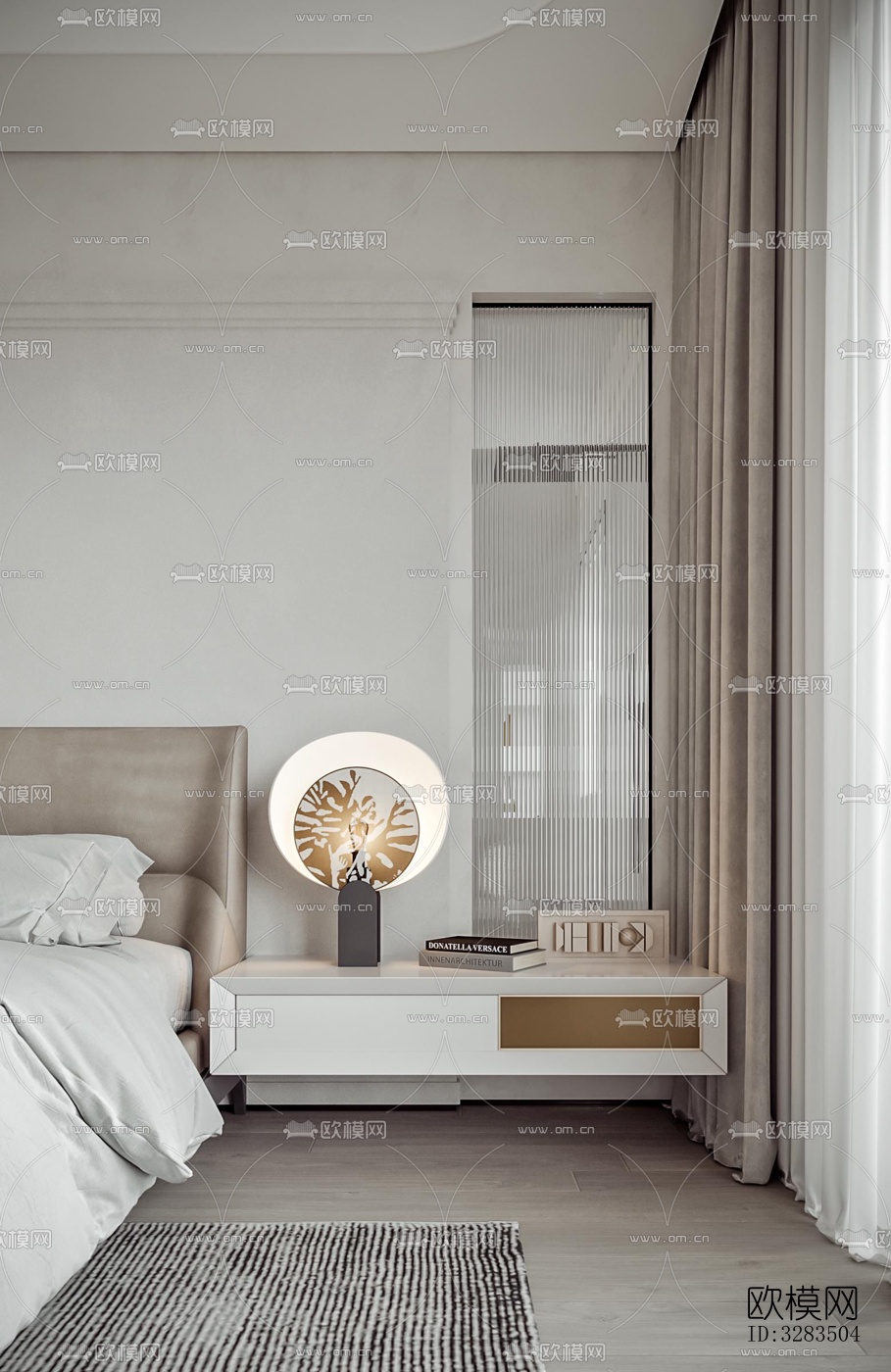 现代卧室效果图下载（渲染图7）
