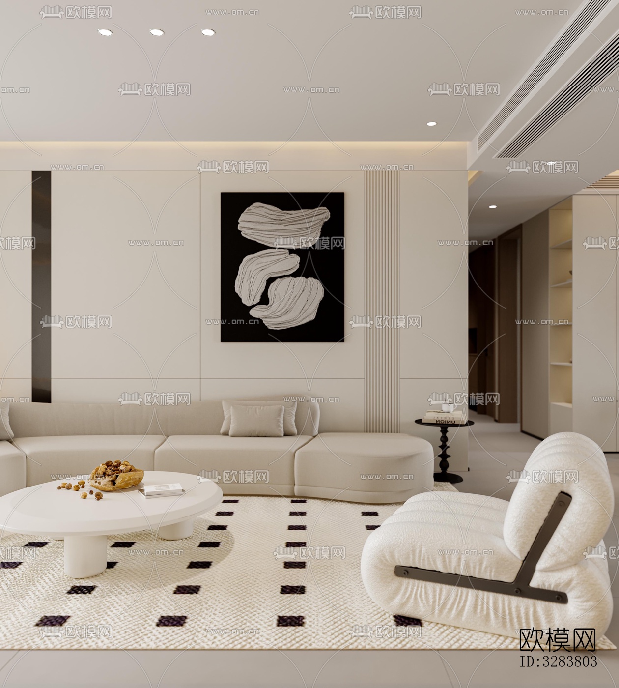 现代客餐厅效果图下载（渲染图9）