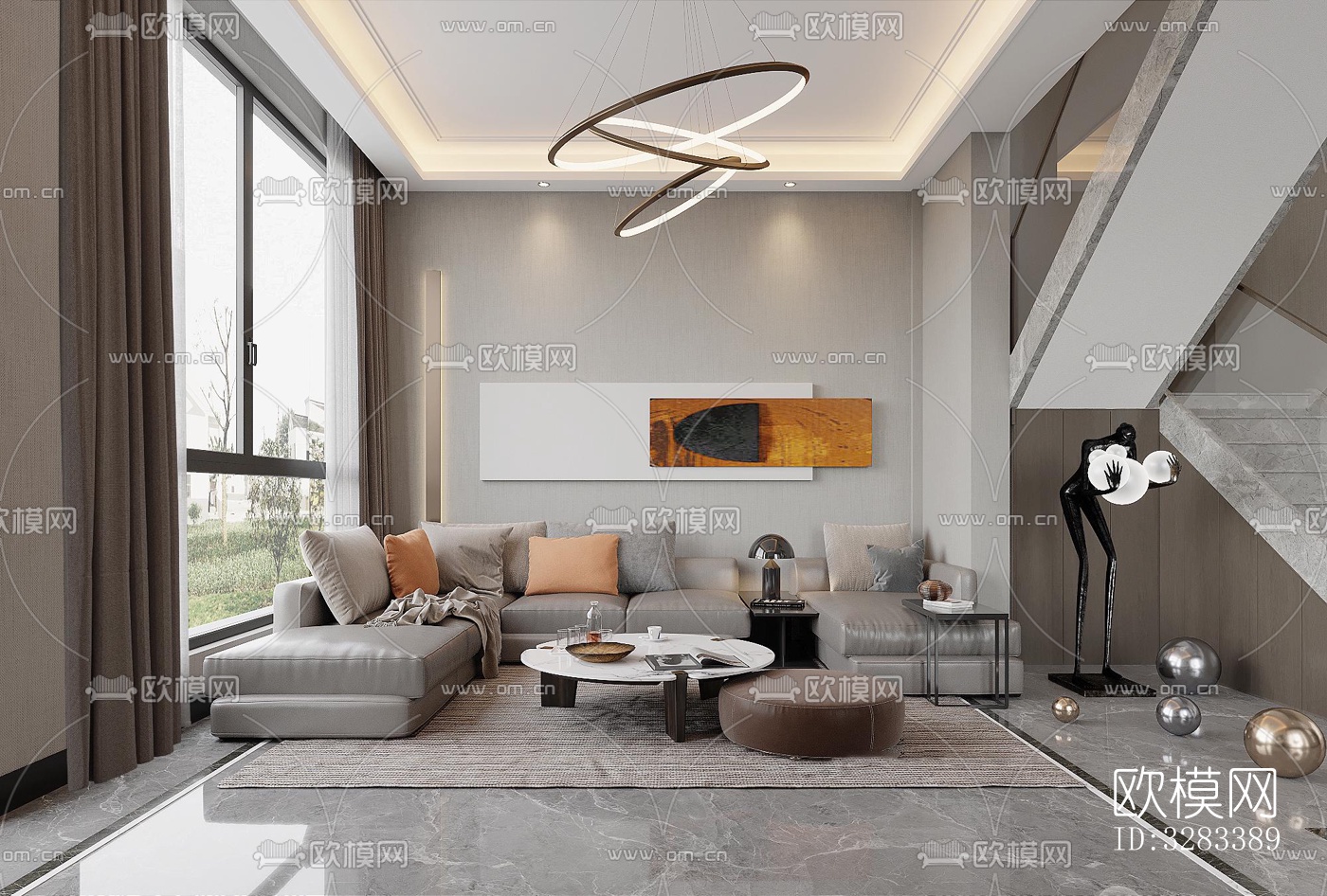 现代别墅效果图下载（渲染图3）