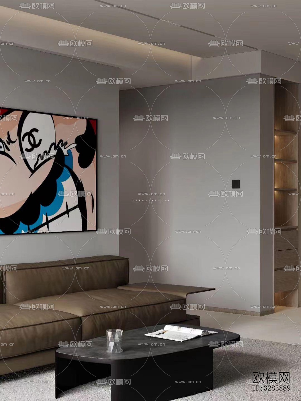 现代客餐厅效果图下载（渲染图5）