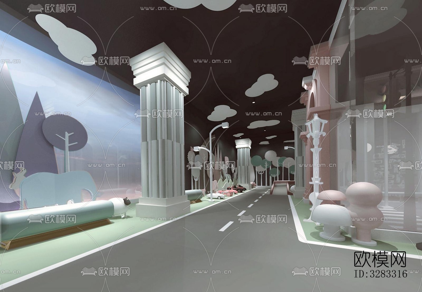 现代儿童游乐效果图下载（渲染图11）