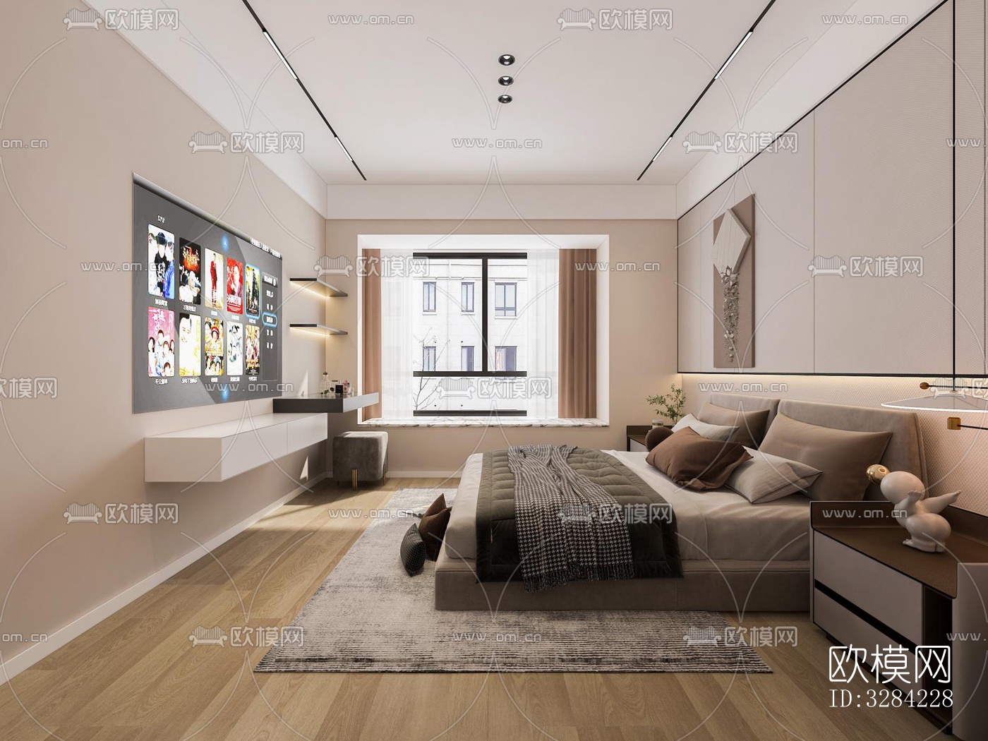 现代客餐厅效果图下载（渲染图9）