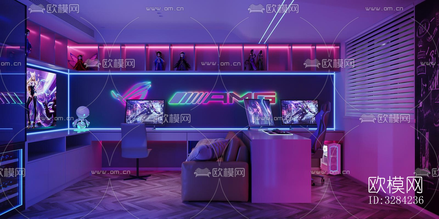 现代客餐厅效果图下载（渲染图5）