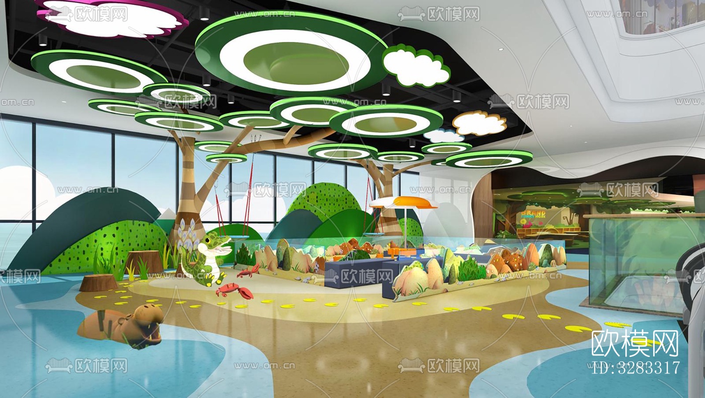 现代儿童游乐效果图下载（渲染图3）