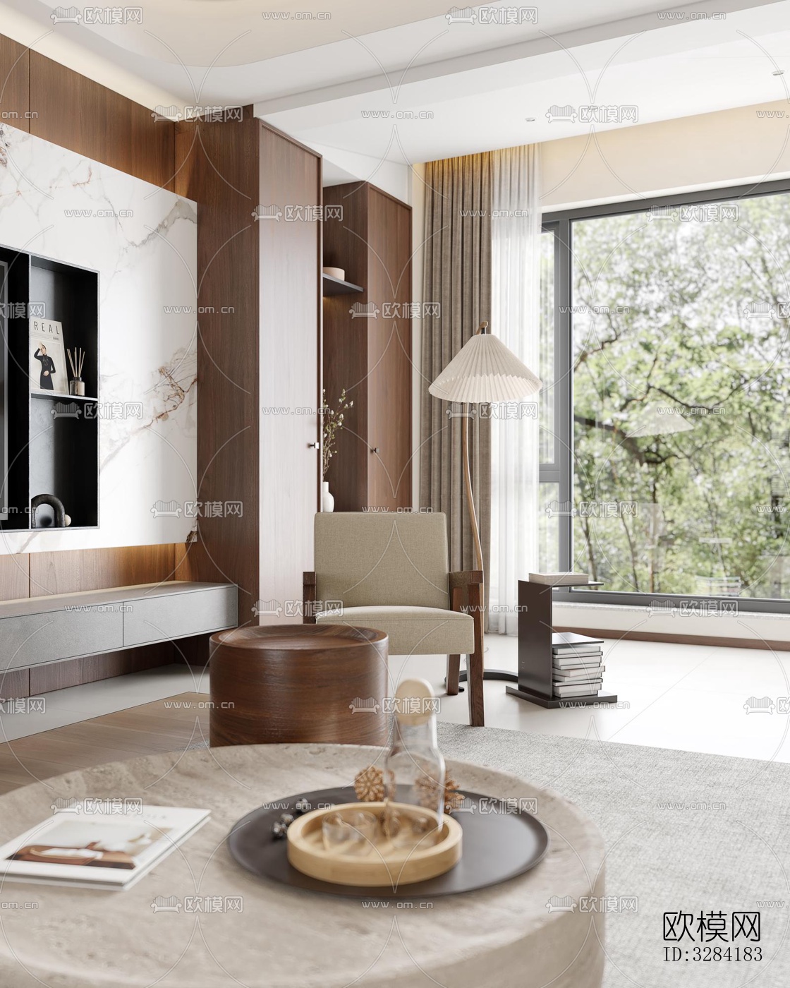 现代客餐厅效果图下载（渲染图5）