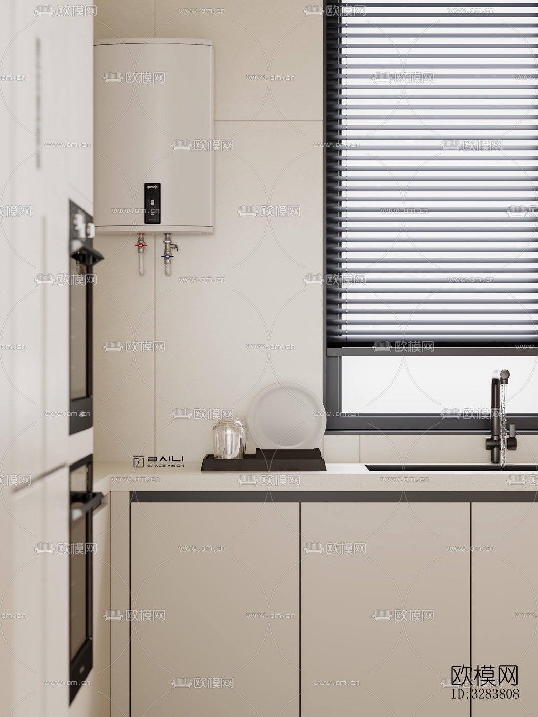 现代客餐厅效果图下载（渲染图12）