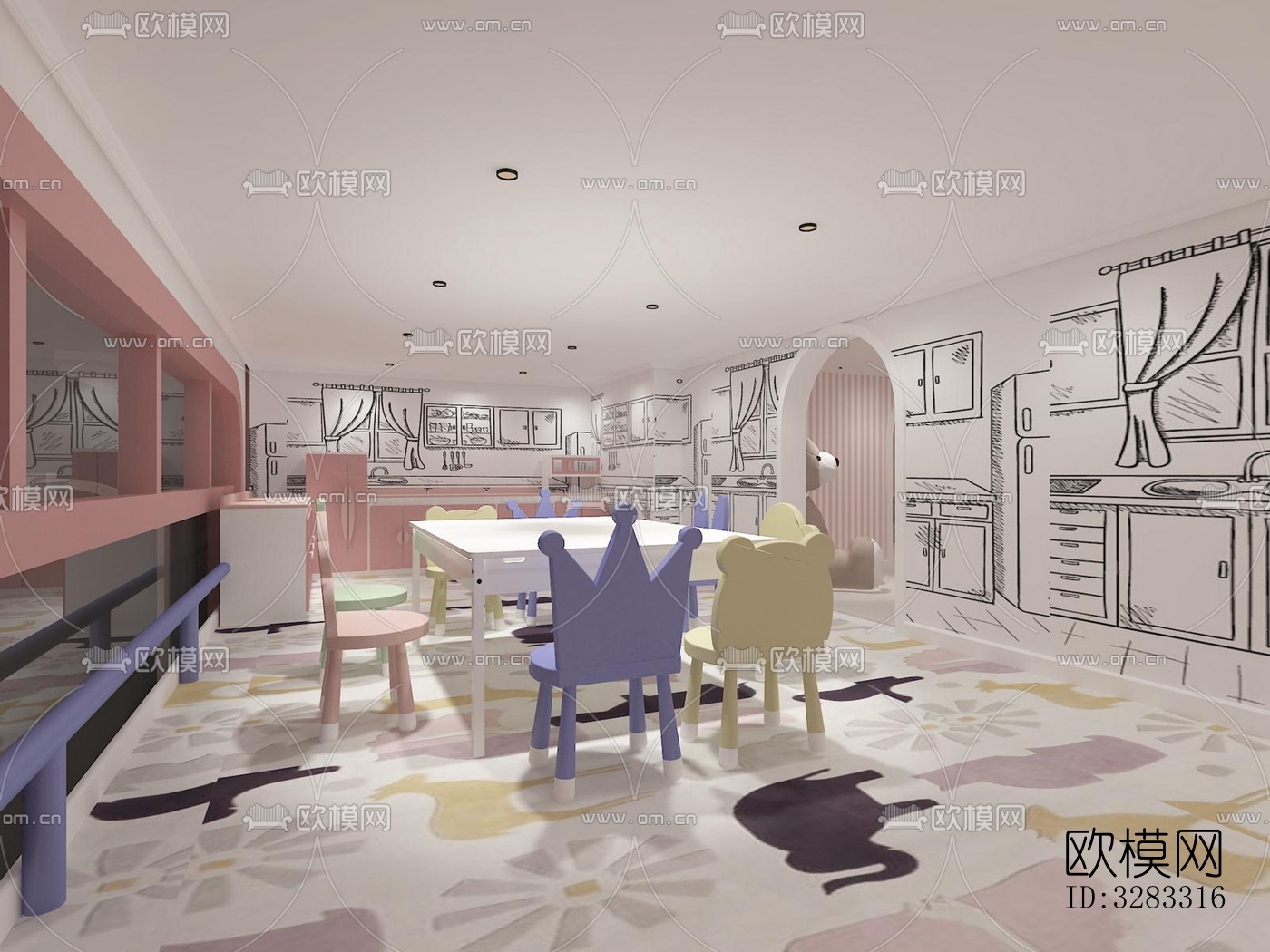 现代儿童游乐效果图下载（渲染图15）