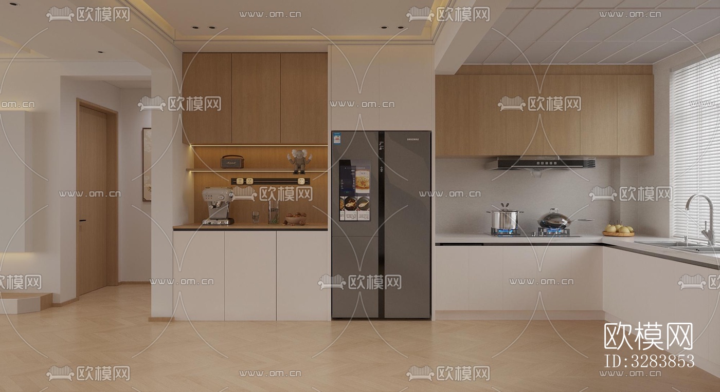 现代客餐厅效果图下载（渲染图9）