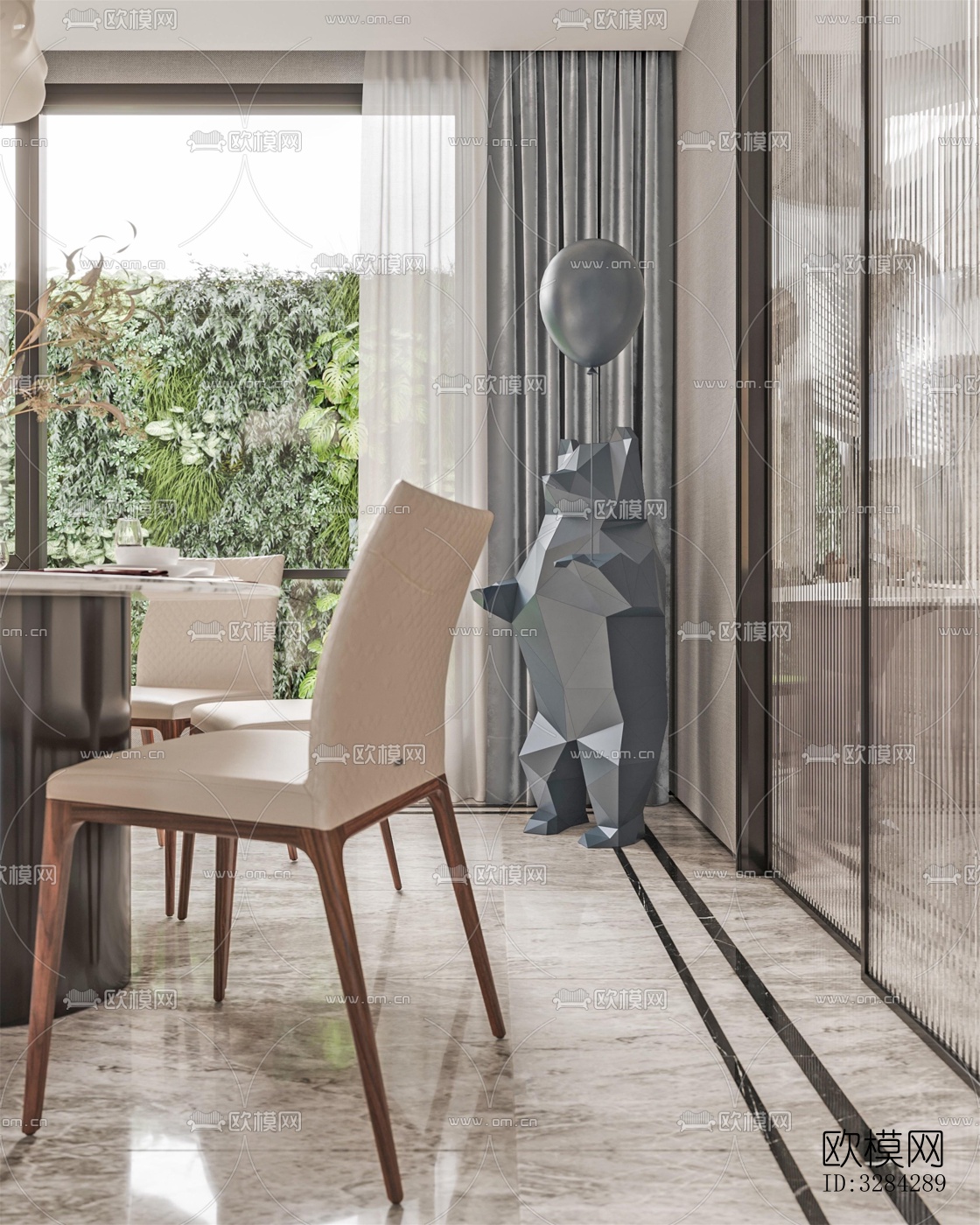 现代餐厅效果图下载（渲染图3）