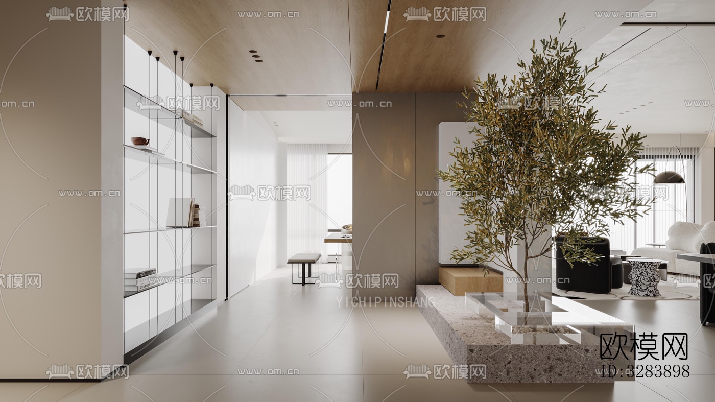 现代客餐厅效果图下载（渲染图8）