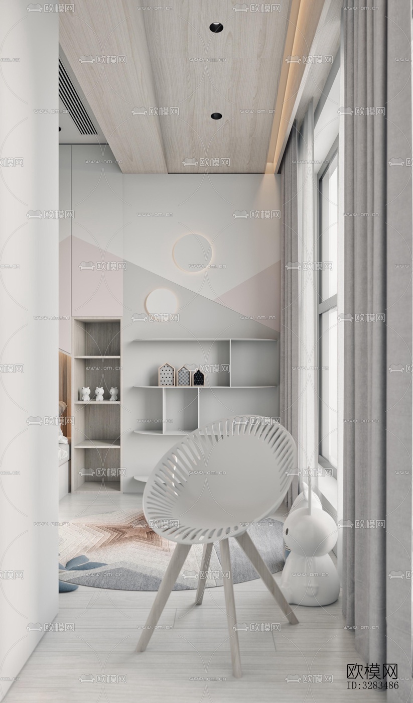 北欧卧室效果图下载（渲染图3）