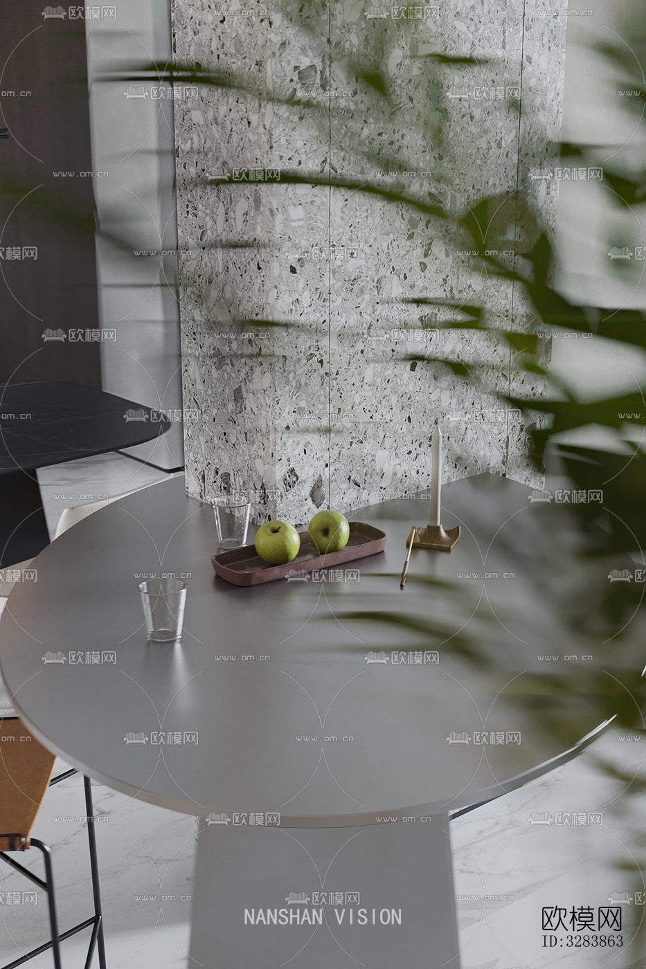 现代客餐厅效果图下载（渲染图17）