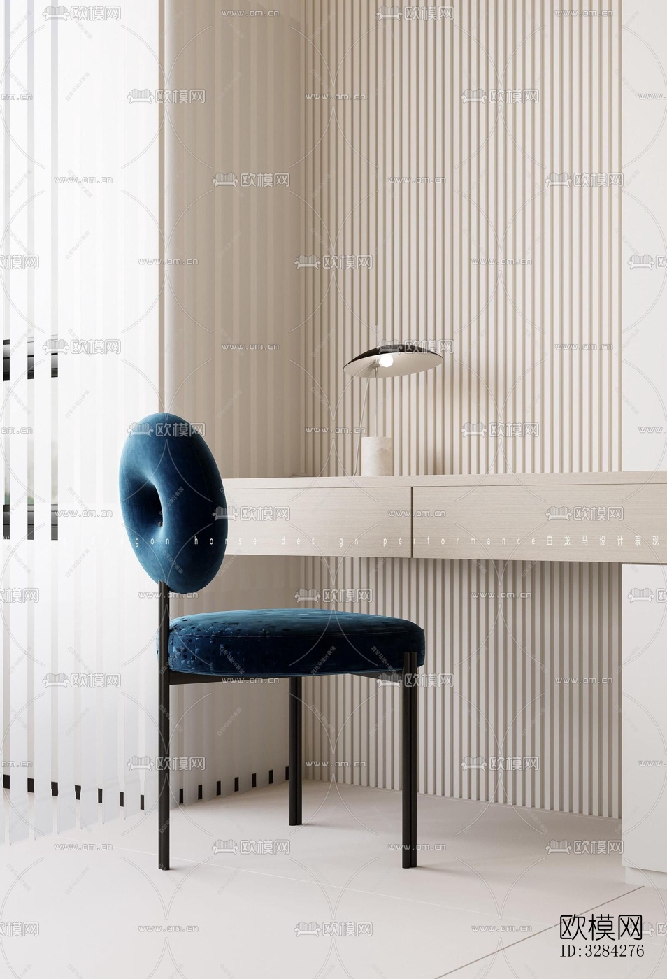 现代客餐厅效果图下载（渲染图1）