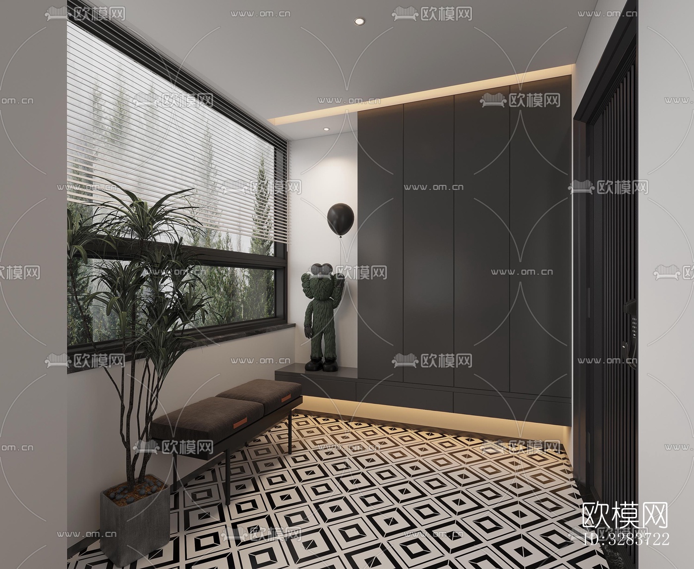 现代客餐厅效果图下载（渲染图3）