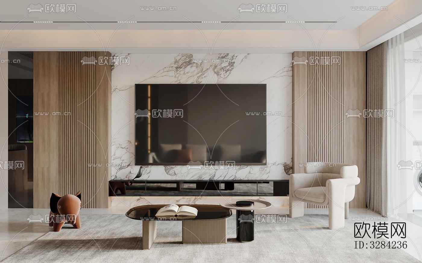 现代客餐厅效果图下载（渲染图11）