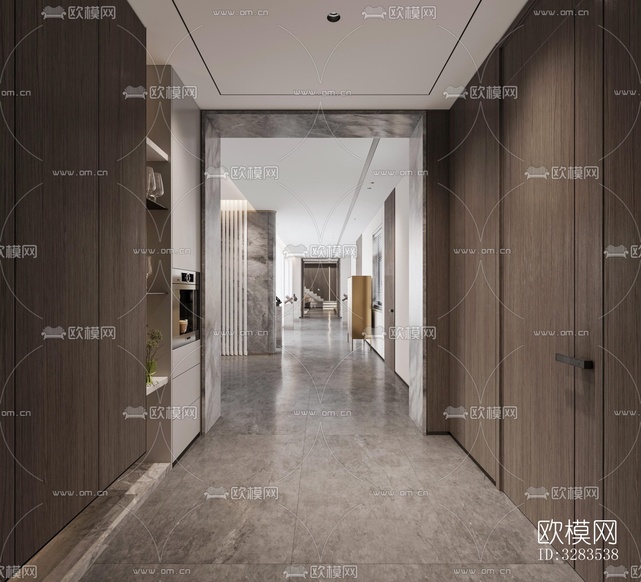 现代大平层效果图下载(渲染图4)