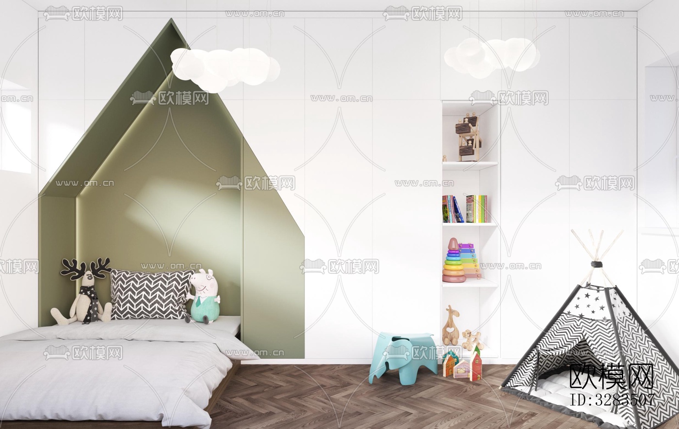 现代卧室效果图下载（渲染图4）