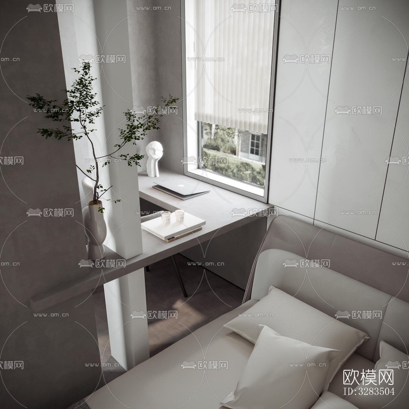 现代卧室效果图下载（渲染图5）