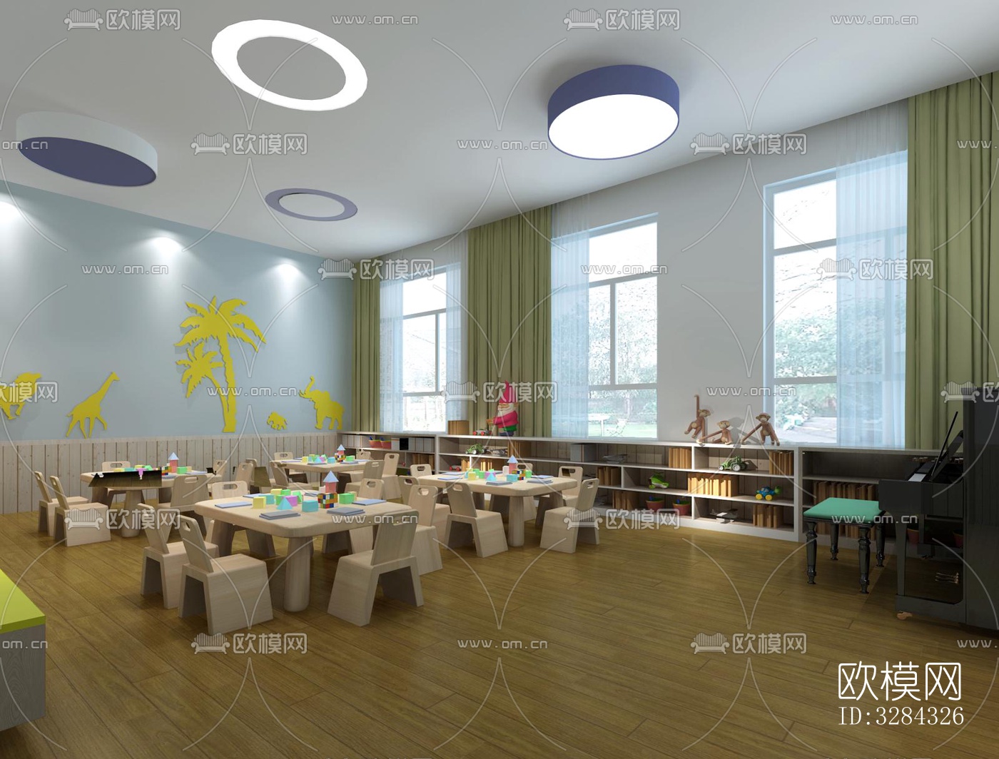 现代幼儿园效果图下载（渲染图6）