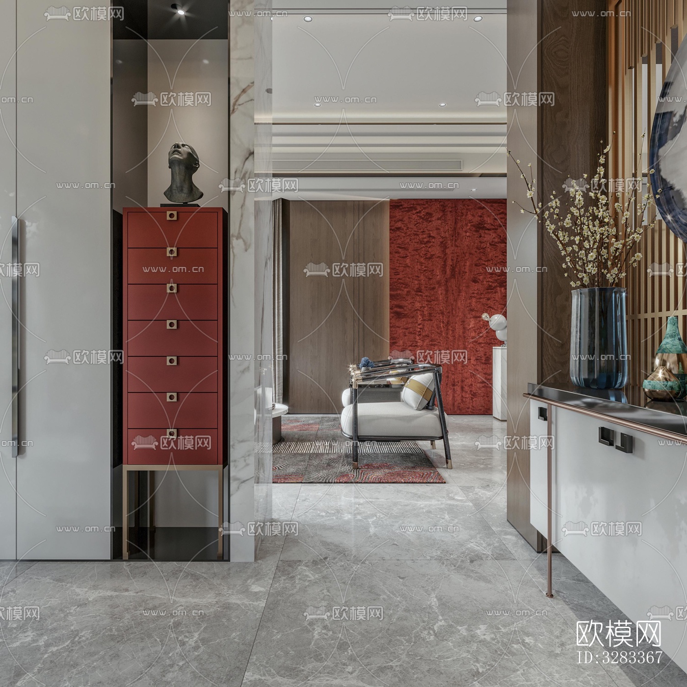 新中式别墅效果图下载（渲染图7）