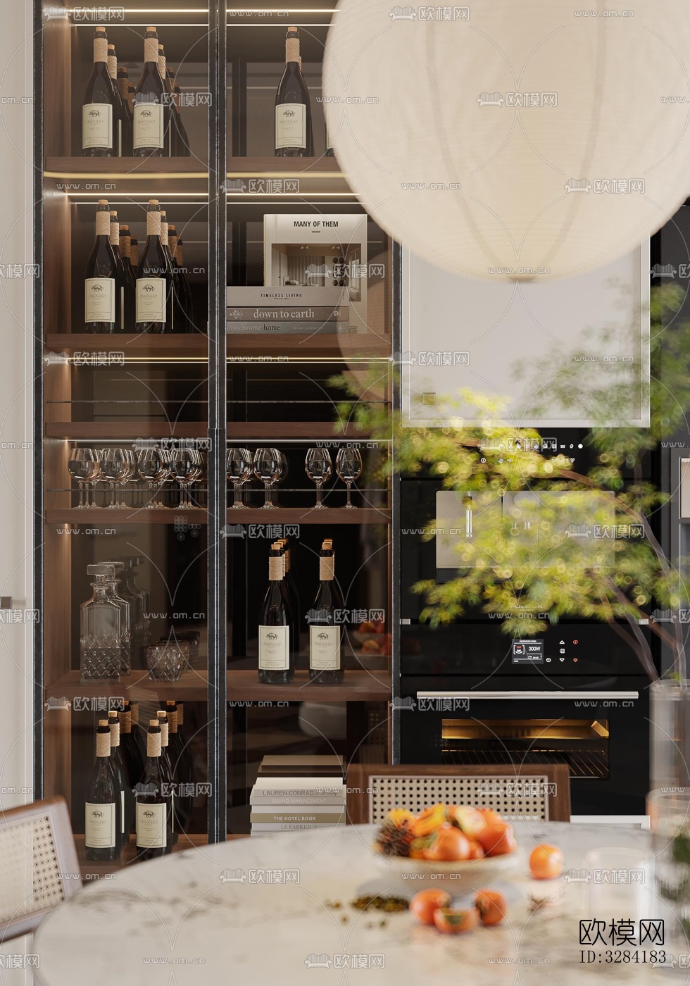 现代客餐厅效果图下载（渲染图1）