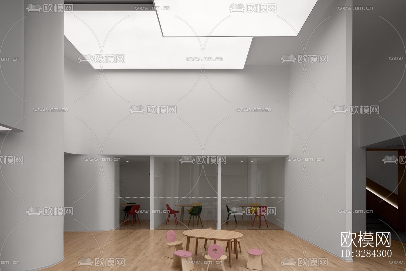 现代幼儿园效果图下载（渲染图1）