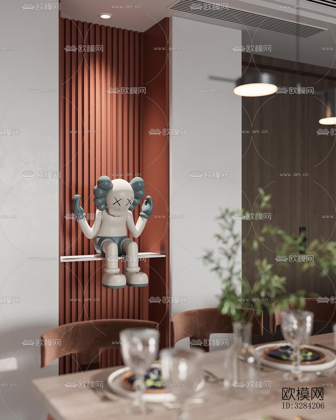 现代客餐厅效果图下载（渲染图12）