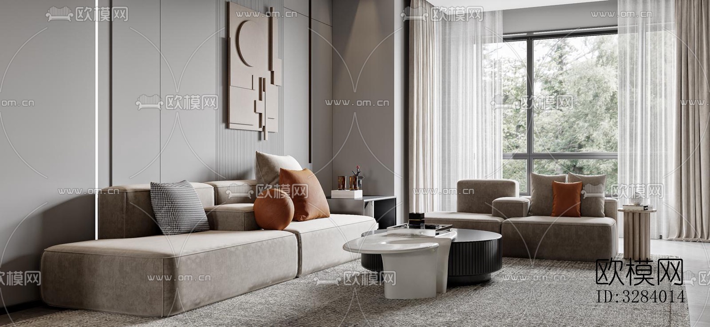 现代客餐厅效果图下载（渲染图8）