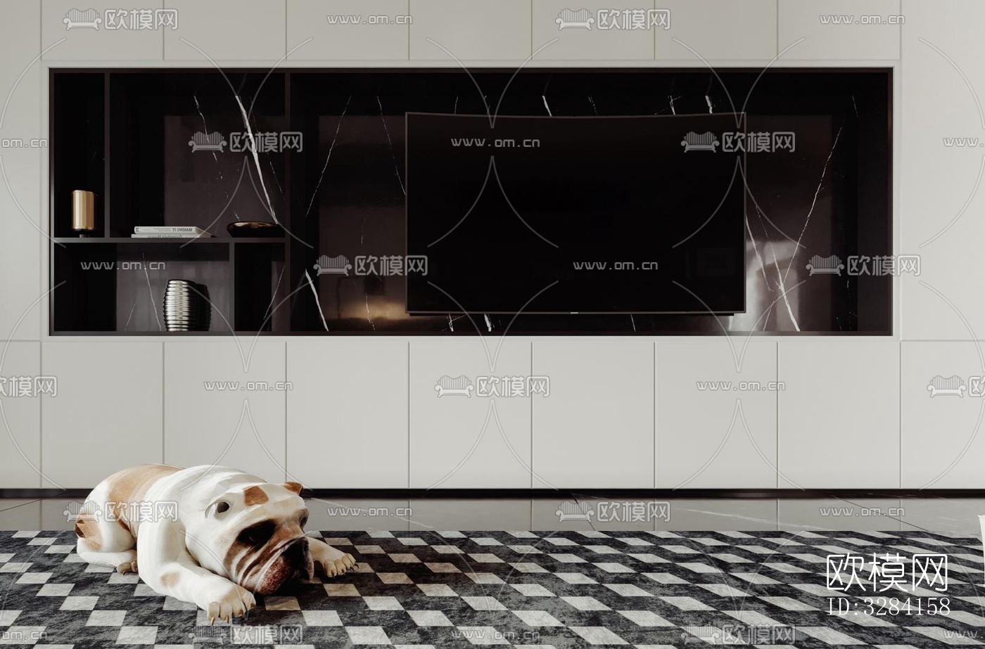 现代客餐厅效果图下载（渲染图1）