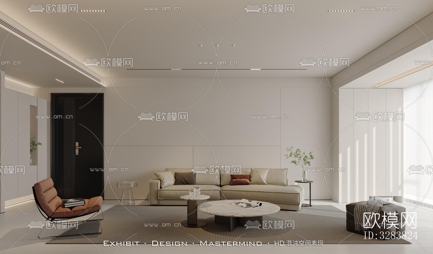 现代客餐厅效果图下载（渲染图3）