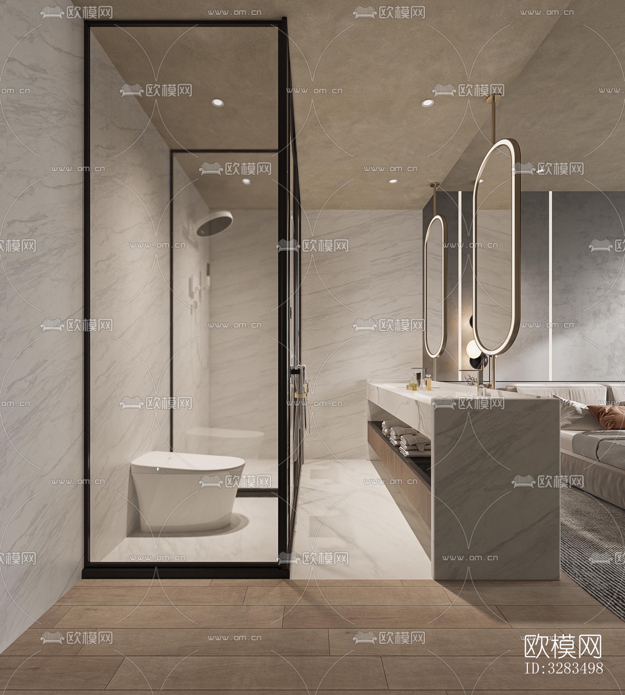 现代卧室效果图下载（渲染图8）